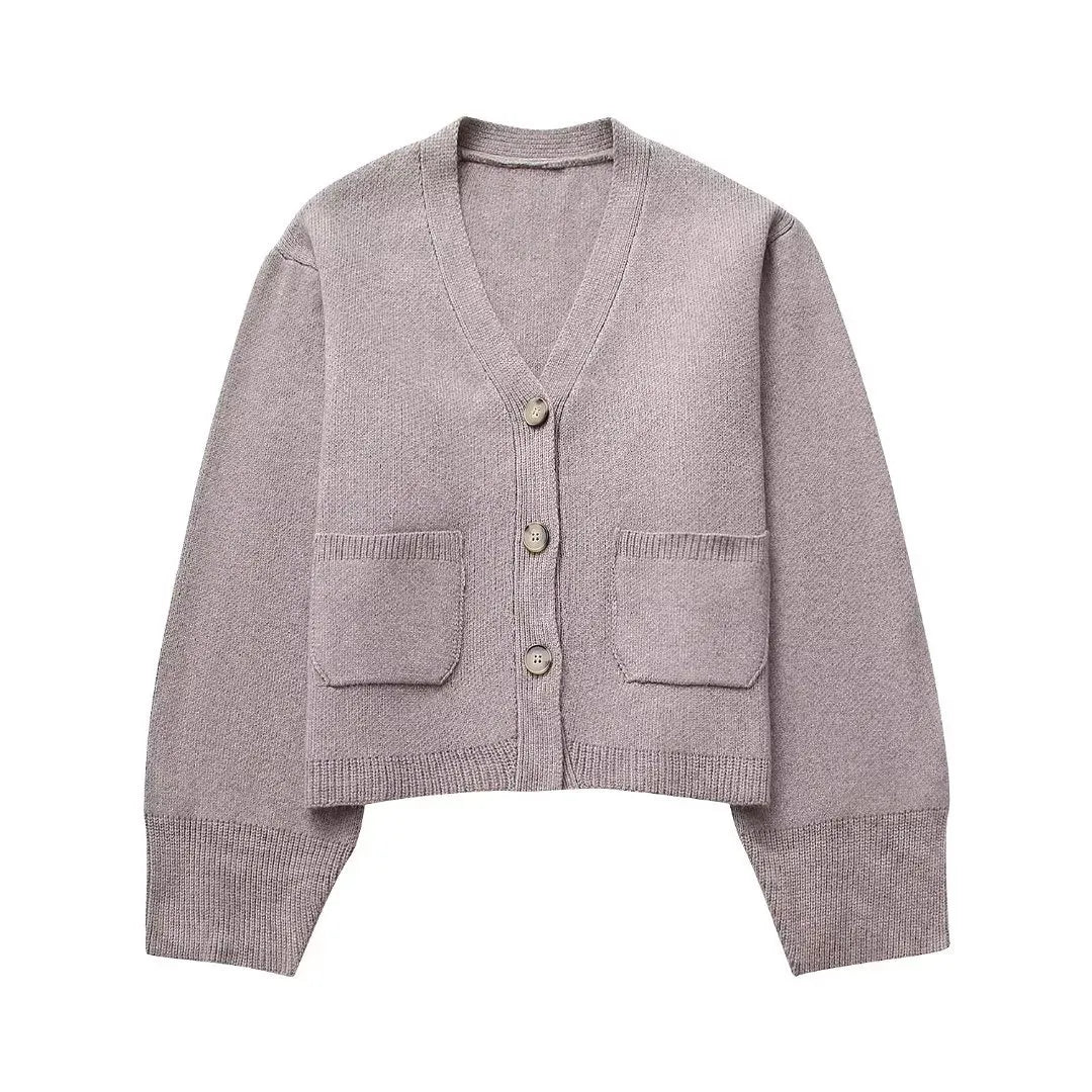 Loana - Cardigan for women with V-neck and buttons