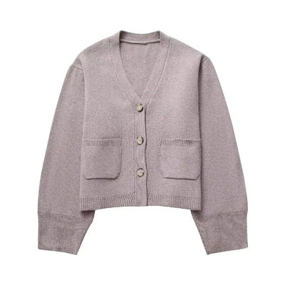 Loana - Cardigan for women with V-neck and buttons
