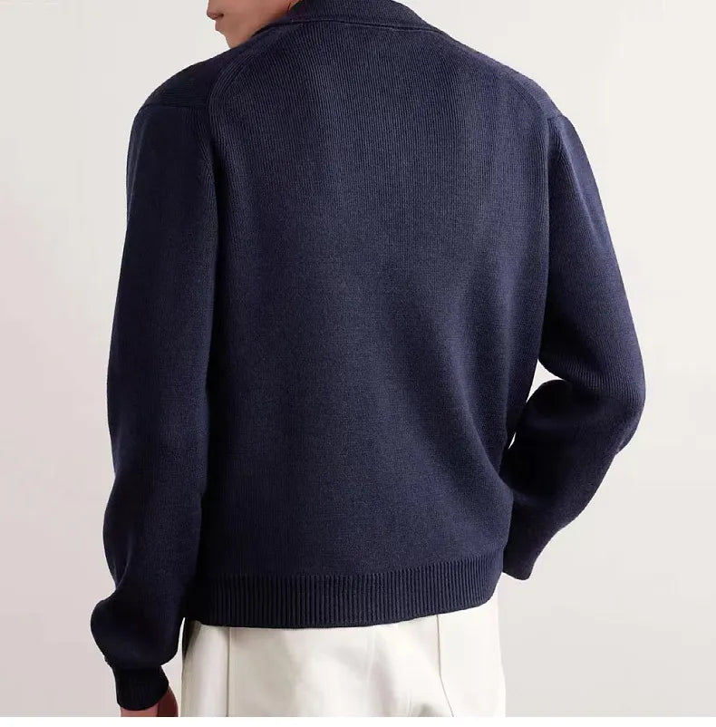 Beau - Men's cardigan with patch pockets