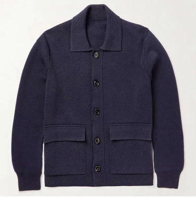 Beau - Men's cardigan with patch pockets