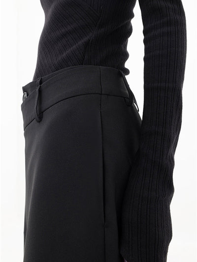 Pauline - Wide trousers with asymmetric and overlapping buttons