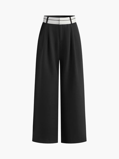 Lina - Casual, contrasting trousers with wide leg