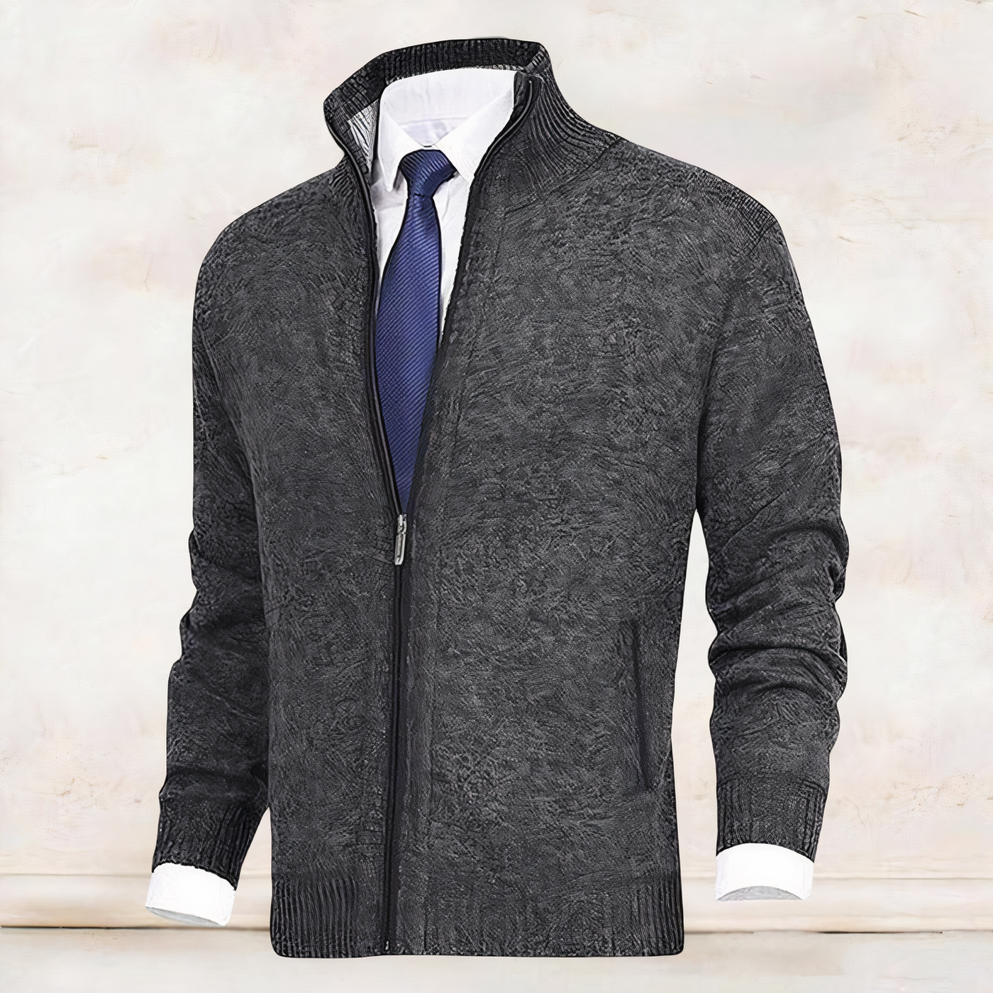 MARZELL - Men's cardigan with stand-up collar