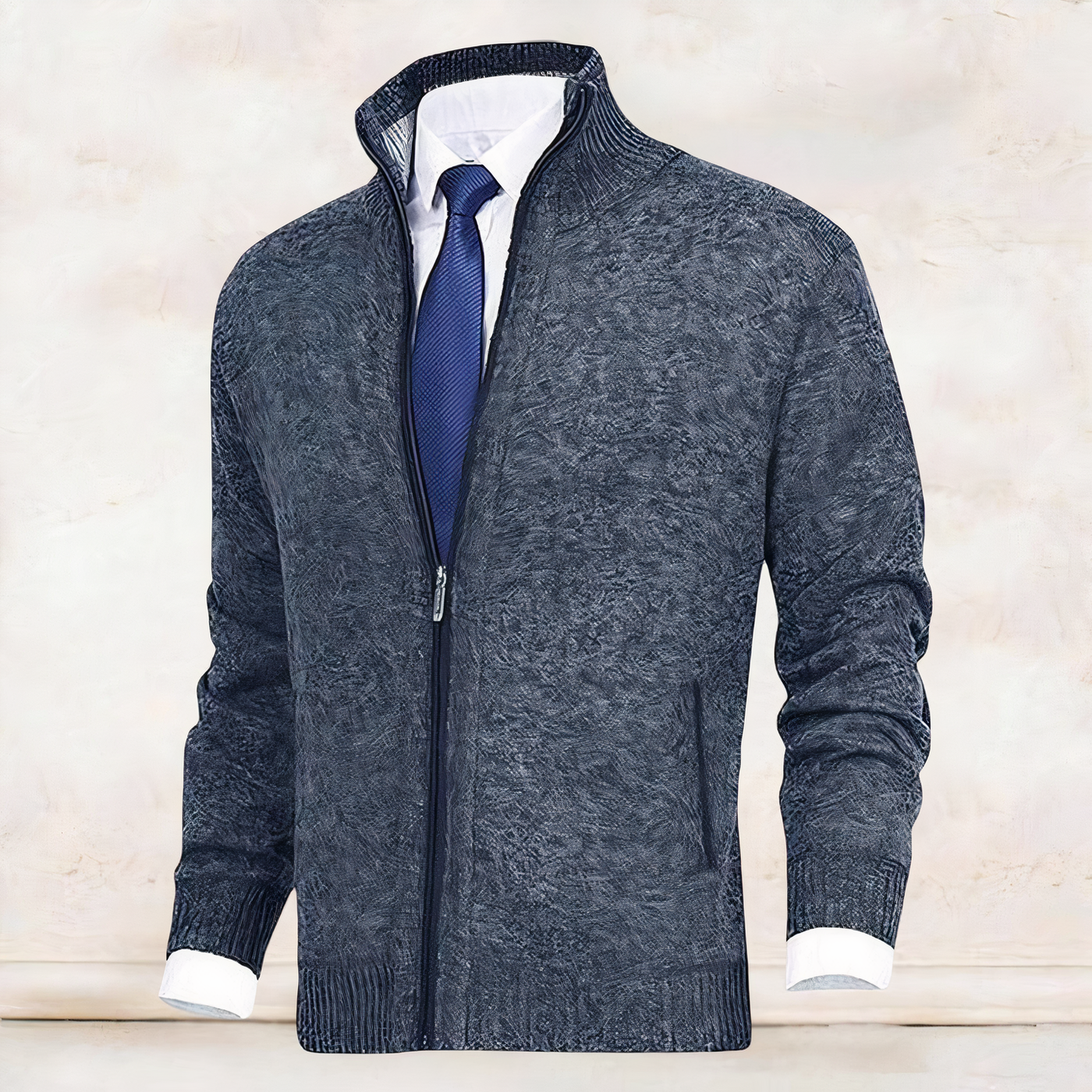 MARZELL - Men's cardigan with stand-up collar